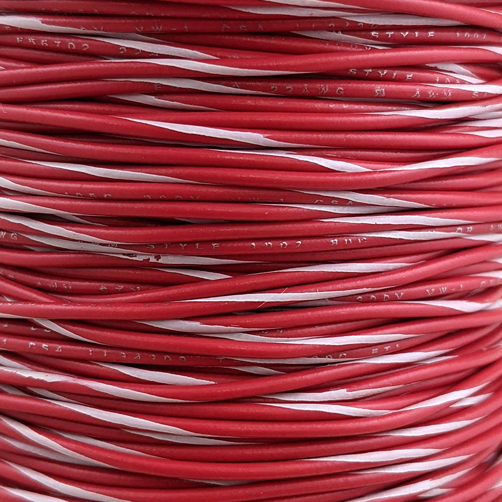 22 AWG Wire (Red Striped) WireBot Pinball Wire