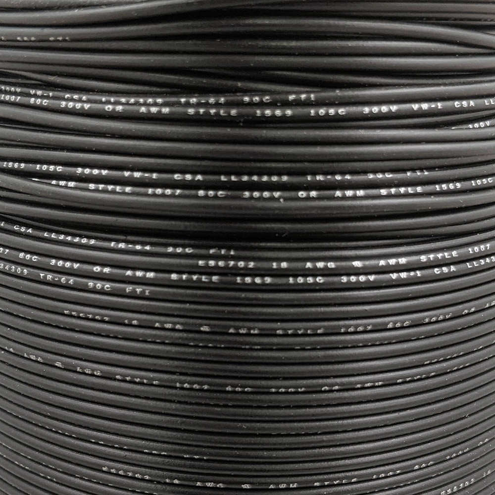 BINNEKER 18 Gauge PVC 1007 Solid Electric Wire Black 50 ft 18 AWG
