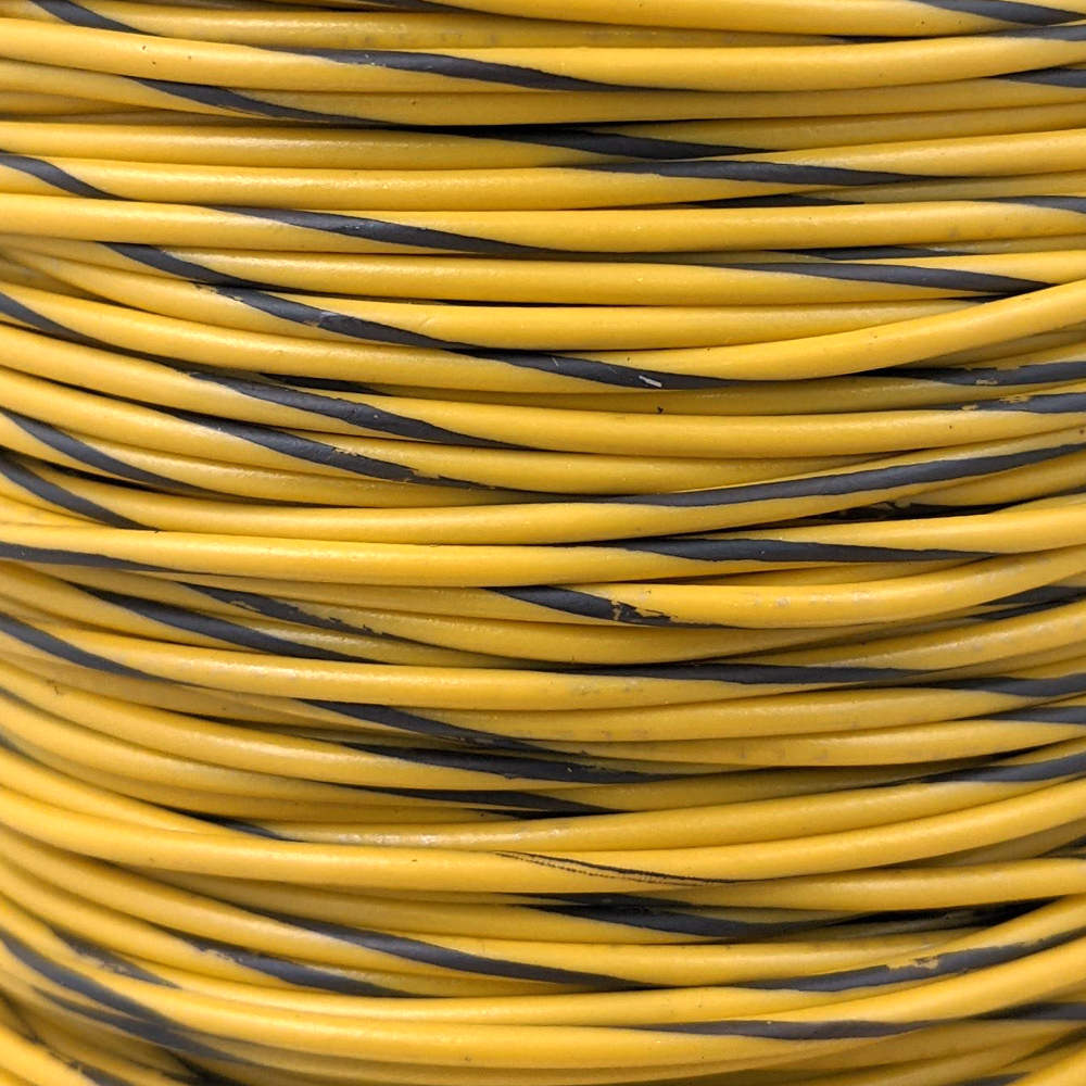 Yellow Security Wire 22 AWG Wire (Yellow Striped) | Wire-Bot Pinball Wire