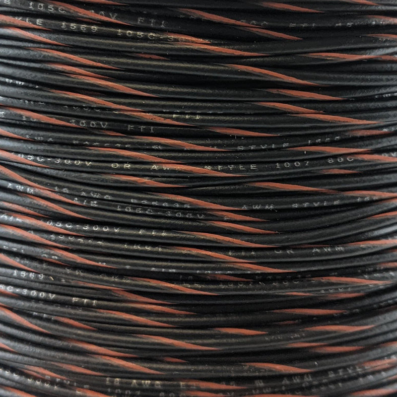 18 AWG Wire (Black Striped)