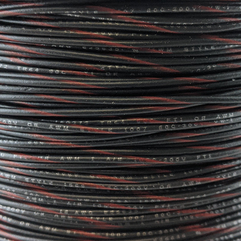 18 AWG Wire (Black Striped)