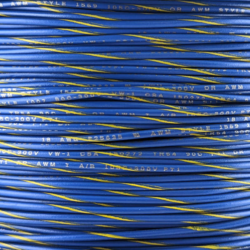 18 AWG Wire (Blue Striped)