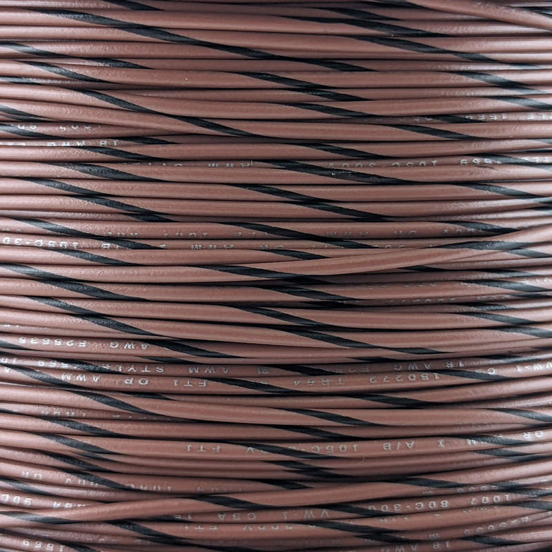 18 AWG Wire (Brown Striped)