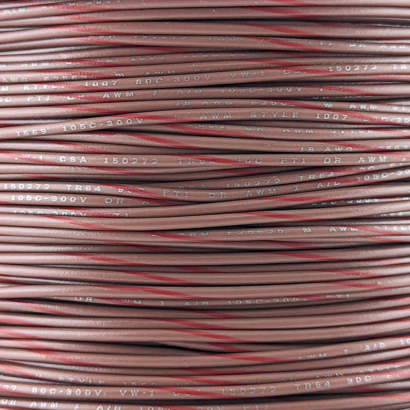 18 AWG Wire (Brown Striped)
