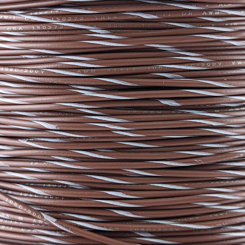 18 AWG Wire (Brown Striped)