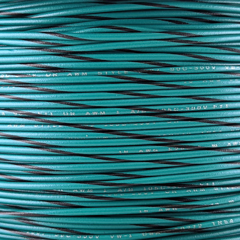 18 AWG Wire (Green Striped)