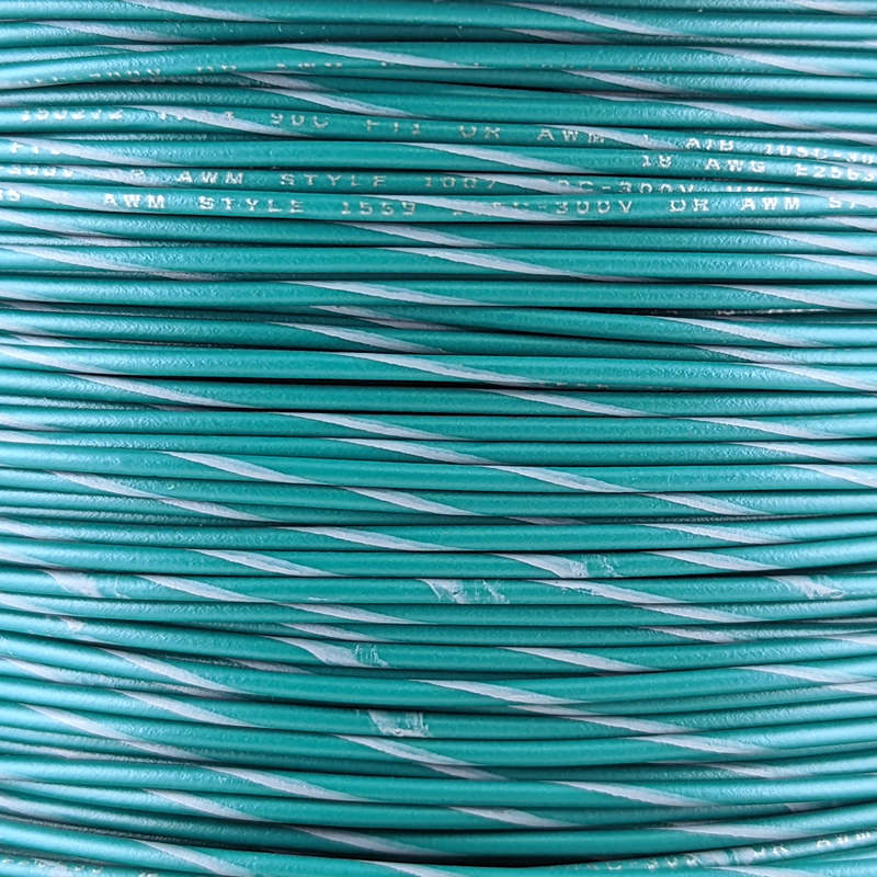 18 AWG Wire (Green Striped)