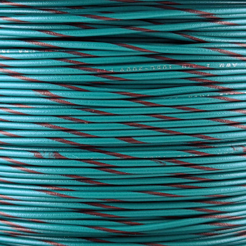 18 AWG Wire (Green Striped)
