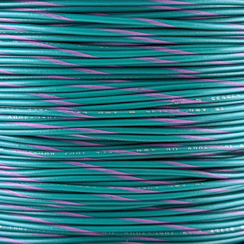 18 AWG Wire (Green Striped)