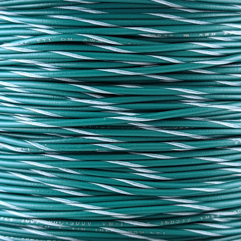 18 AWG Wire (Green Striped)