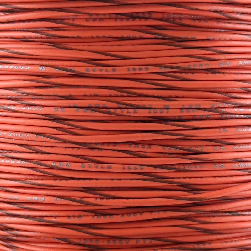 18 AWG Wire (Orange Striped)