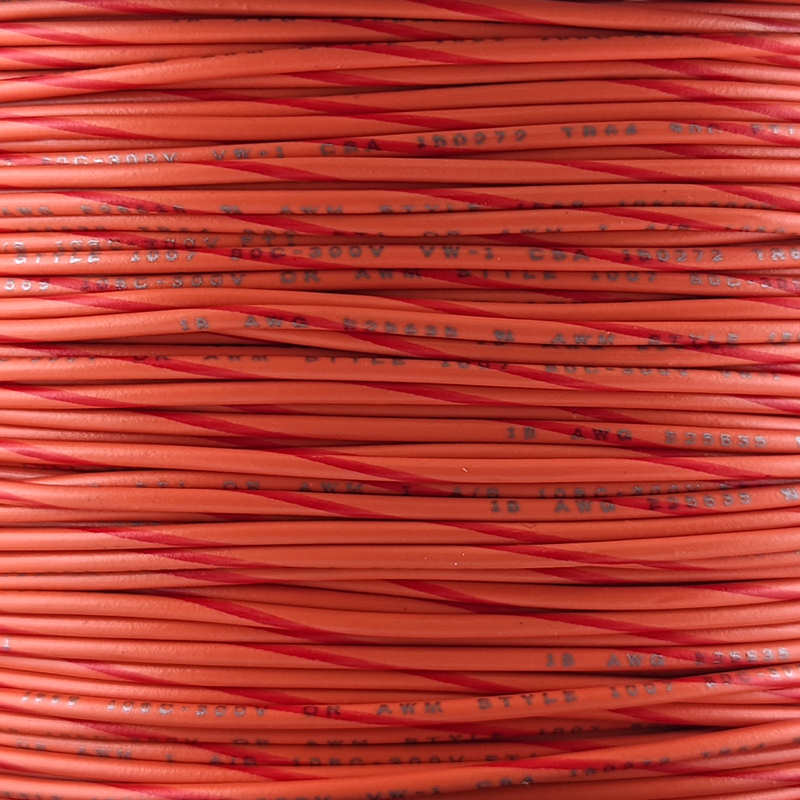 18 AWG Wire (Orange Striped)
