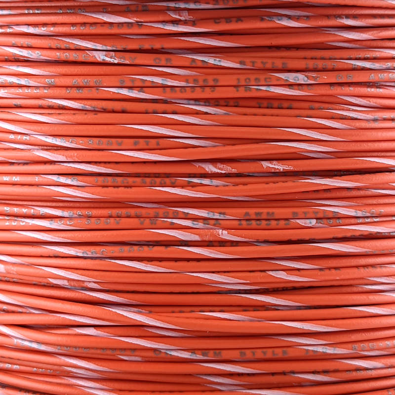 18 AWG Wire (Orange Striped)