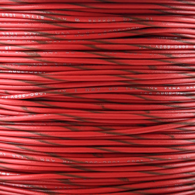 18 AWG Wire (Red Striped)