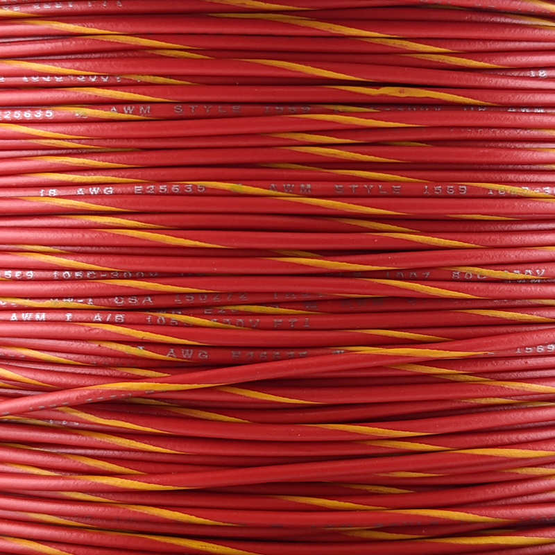 18 AWG Wire (Red Striped)