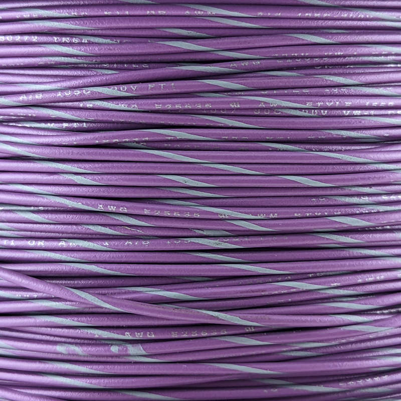18 AWG Wire (Violet Striped)