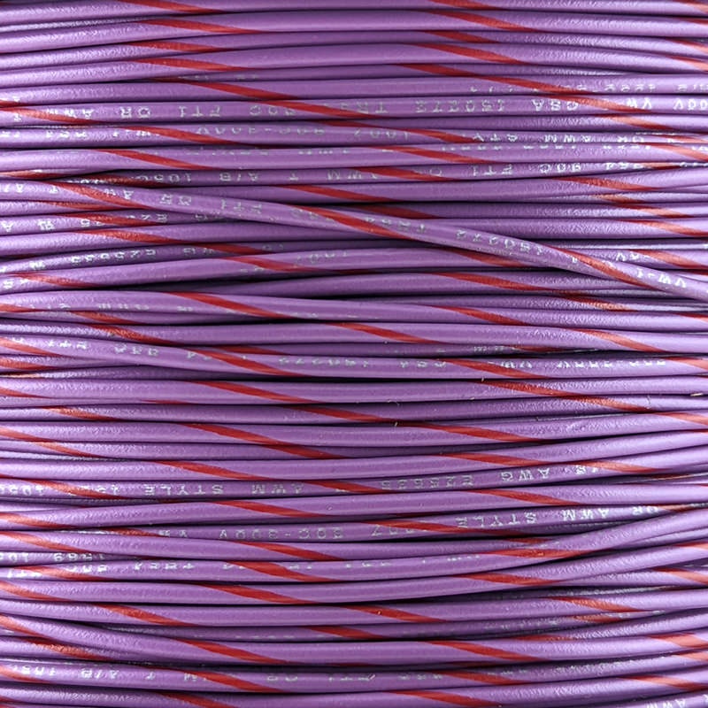 18 AWG Wire (Violet Striped)