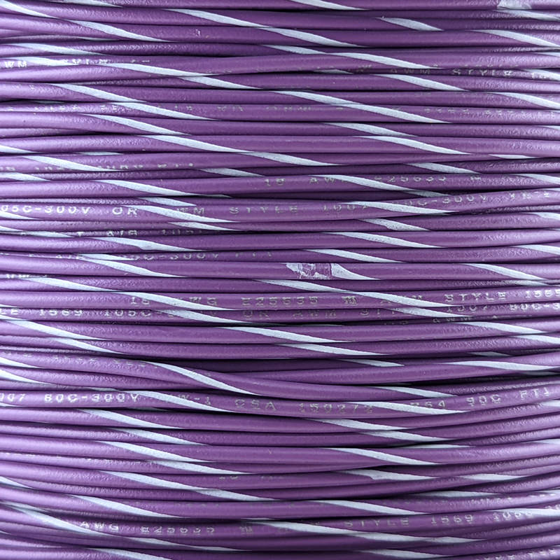 18 AWG Wire (Violet Striped)