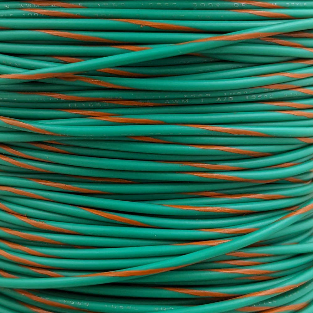 22 AWG Wire (Green Striped)