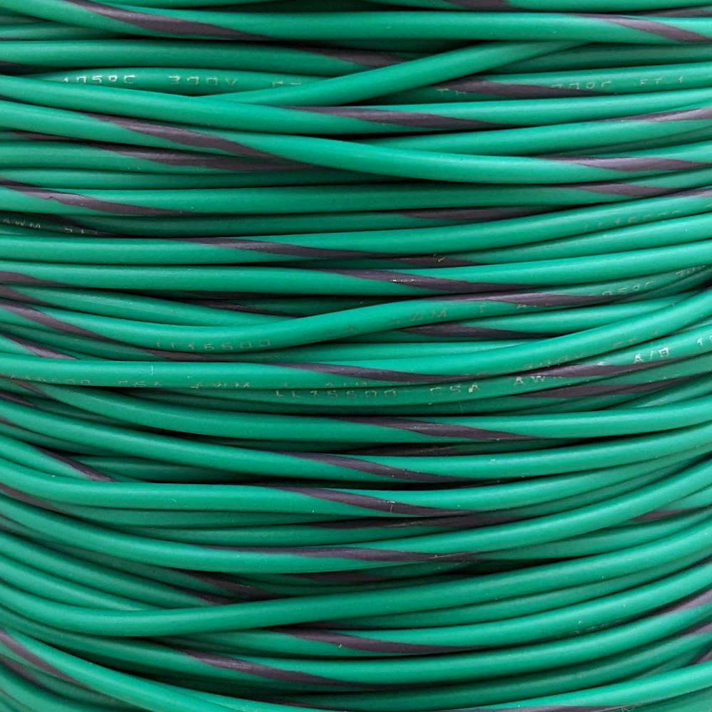 22 AWG Wire (Green Striped)