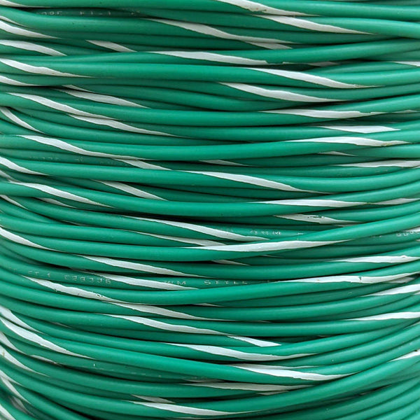 22 AWG Wire (Green Striped)