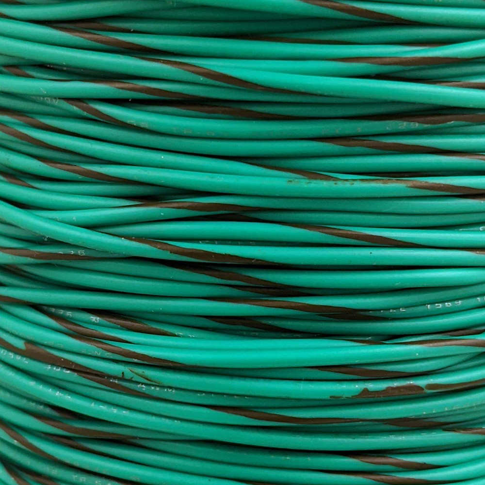 22 AWG Wire (Green Striped)
