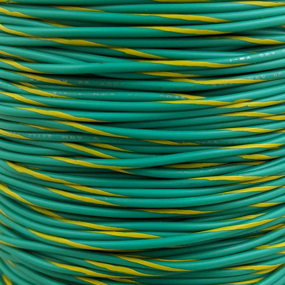 22 AWG Wire (Green Striped)