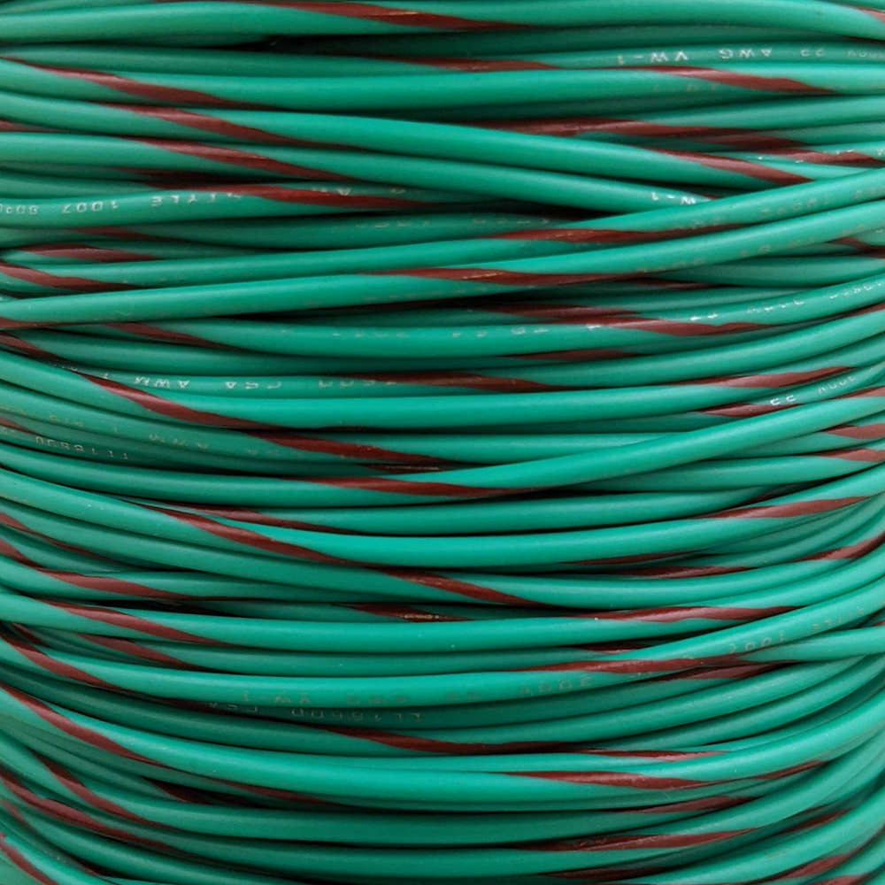 22 AWG Wire (Green Striped)