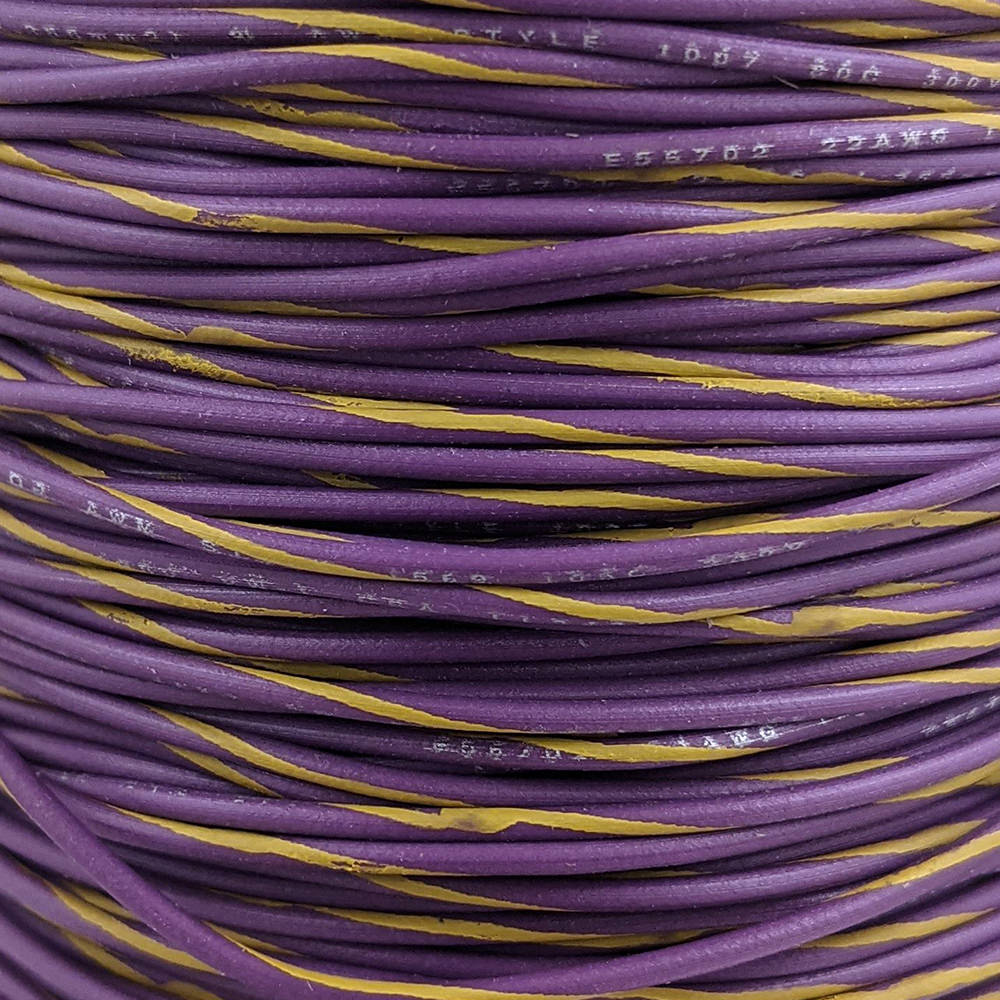 22 AWG Wire (Violet Striped)