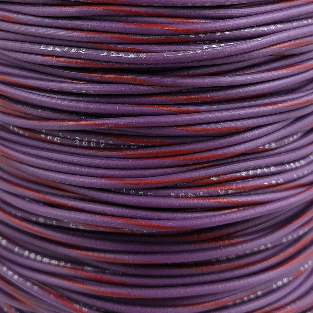 22 AWG Wire (Violet Striped)