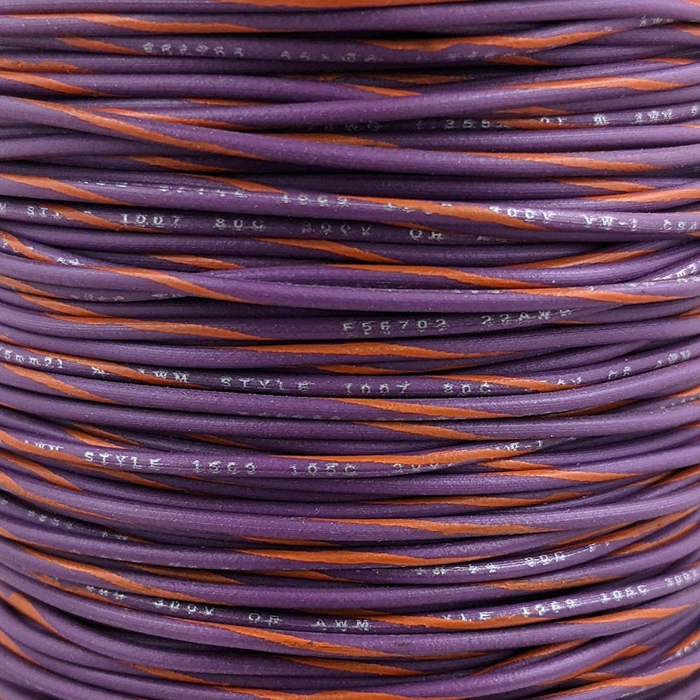 22 AWG Wire (Violet Striped)