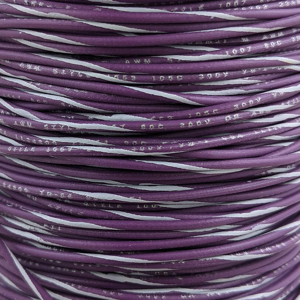 22 AWG Wire (Violet Striped)