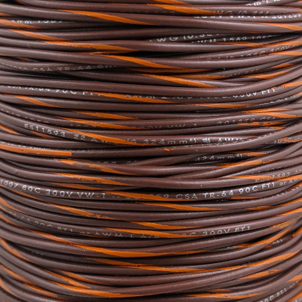22 AWG Wire (Brown Striped)