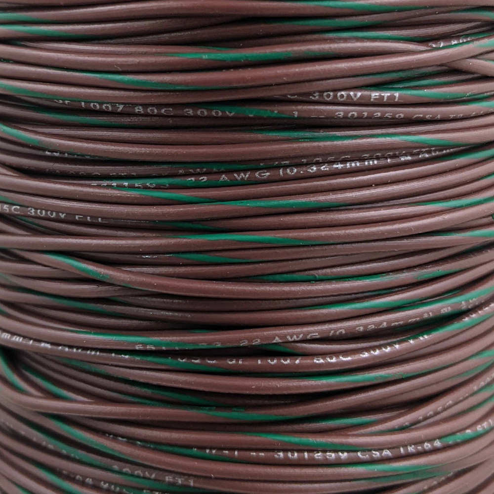 22 AWG Wire (Brown Striped)