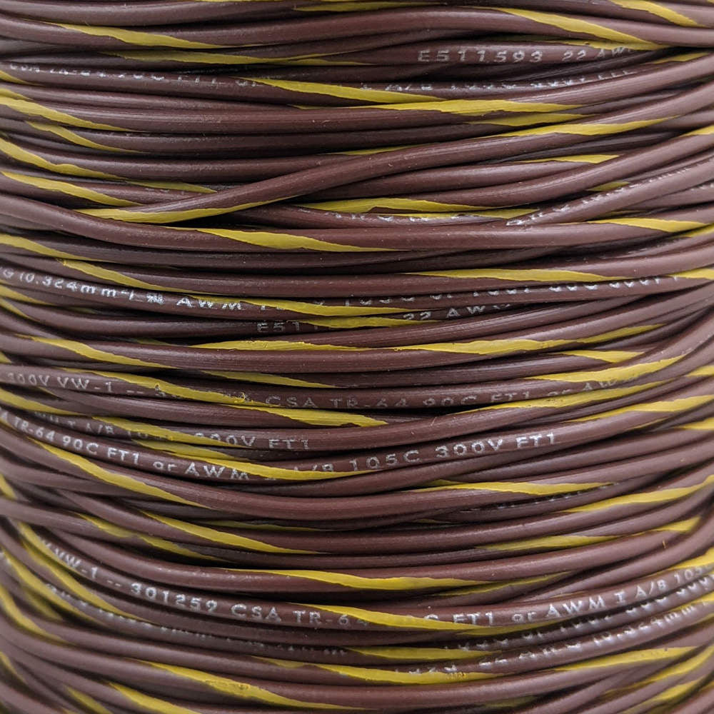 22 AWG Wire (Brown Striped)
