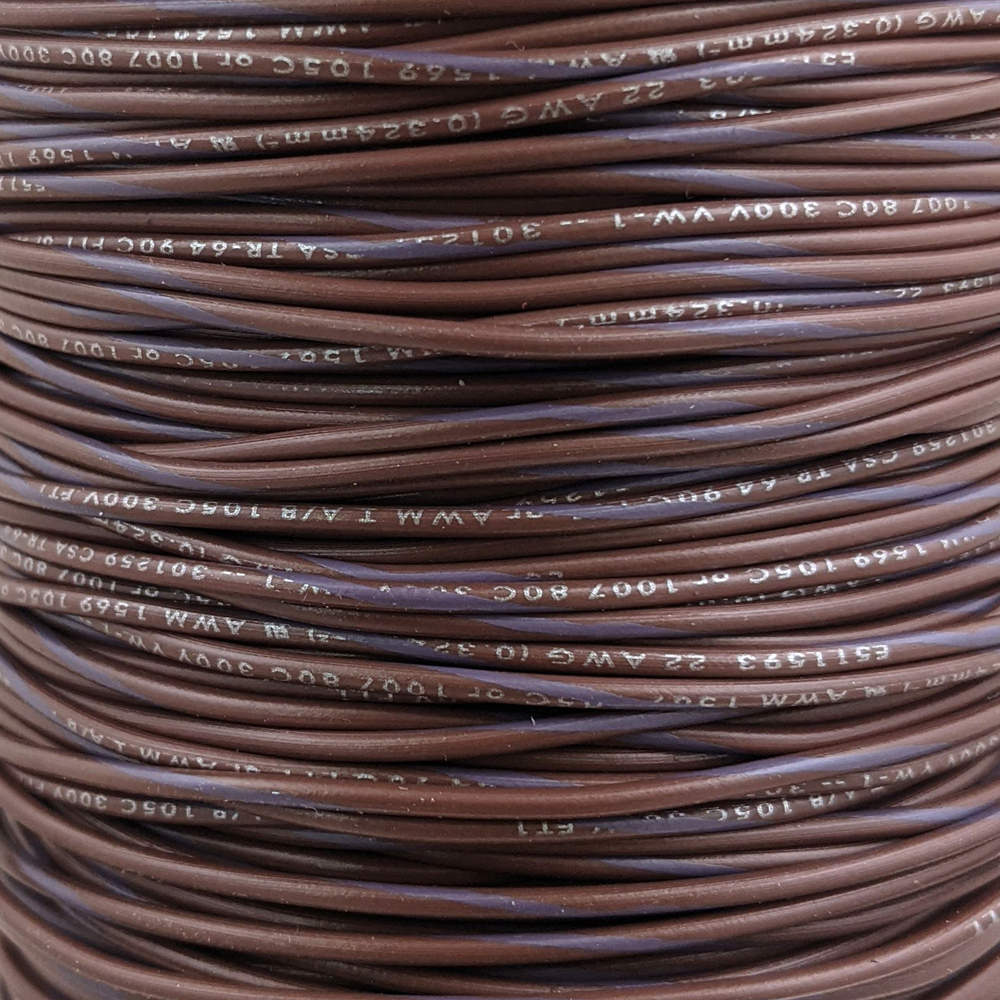 22 AWG Wire (Brown Striped)